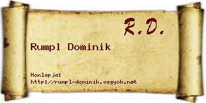 Rumpl Dominik névjegykártya